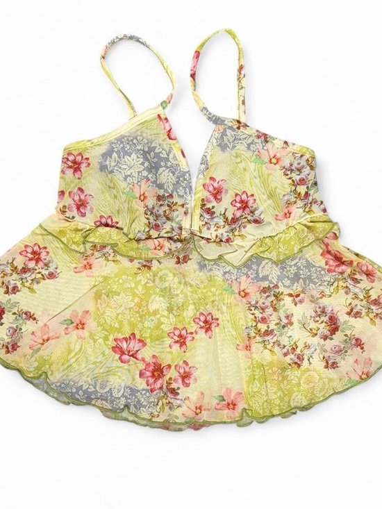 Free People Tops - Floral Babydoll Cami Top XS Boho Cottage Fairycore Garden Coquette Y2K Spring